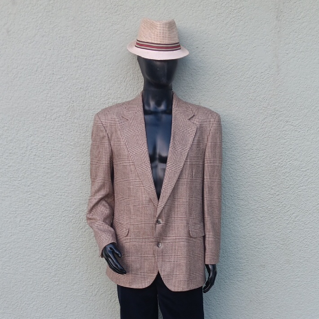 Executive Collection Men's Dacron, Wool, Silk Blend Light Brown Sport Coat